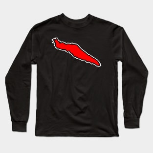 Texada Island in a Simple Red Silhouette - Clean and Classic - Texada Island Long Sleeve T-Shirt